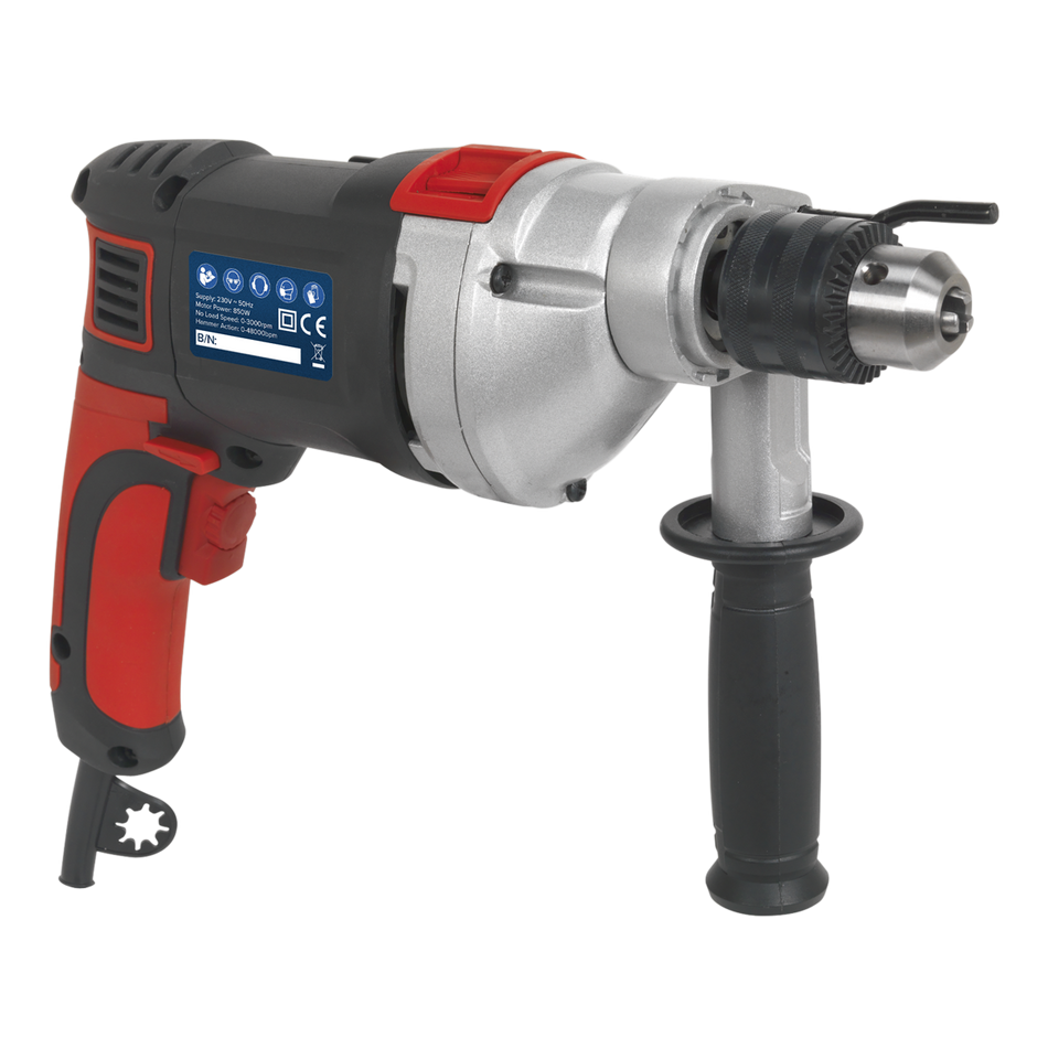 SD800 13mm Variable Speed Hammer Drill with Reverse 850W/230V