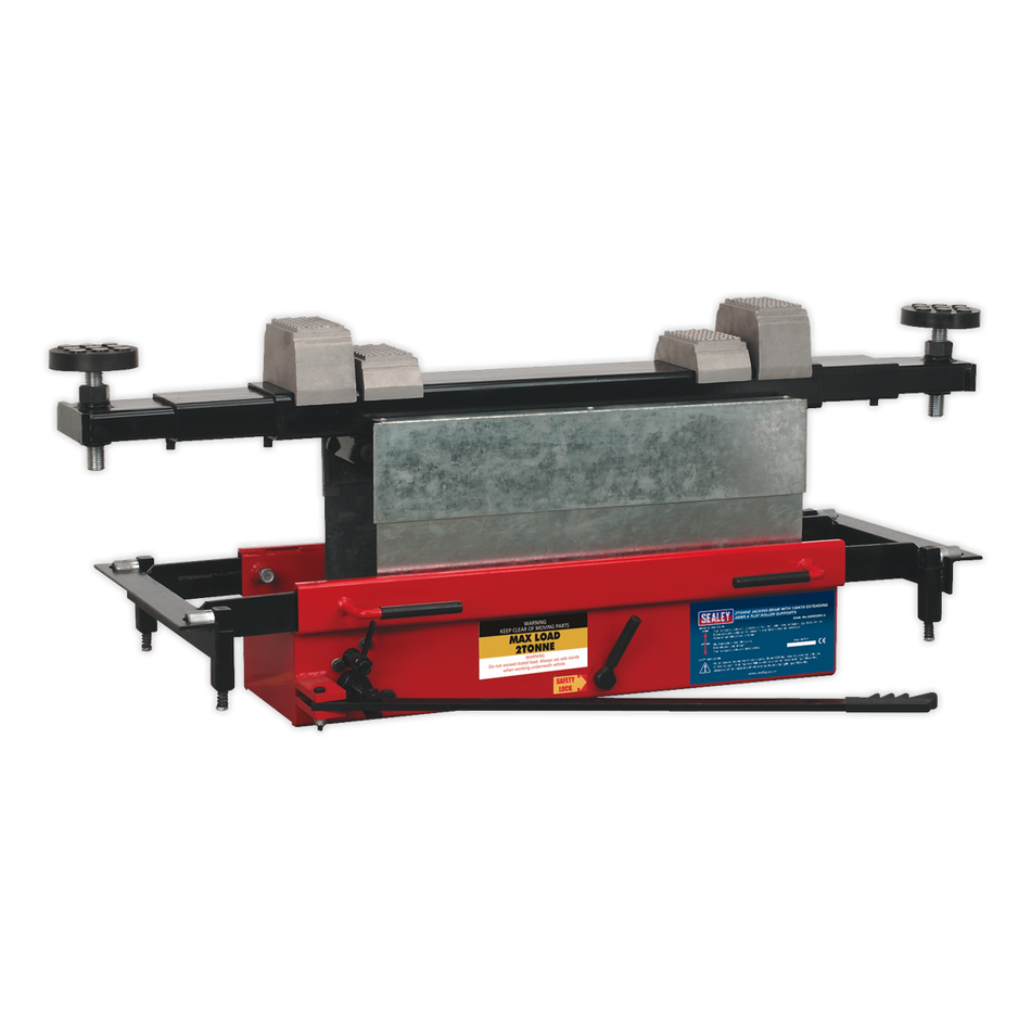 SJBEX200 Jacking Beam 2 Tonne with Arm Extenders & Flat Roller Supports