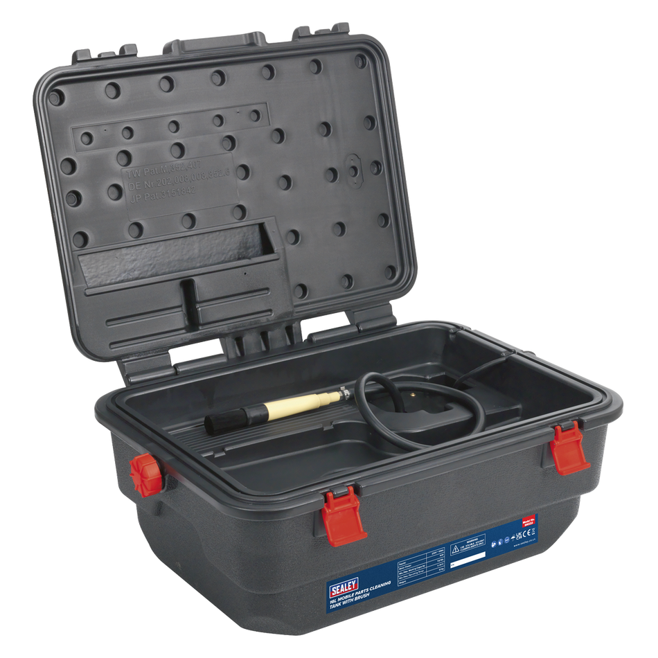 SM222 Mobile Parts Cleaning Tank with Brush 16L