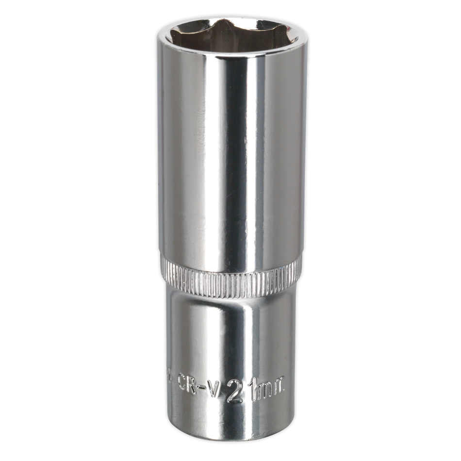 SP1221D Premier Fully Polished Deep Socket 1/2"Sq Drive 21mm