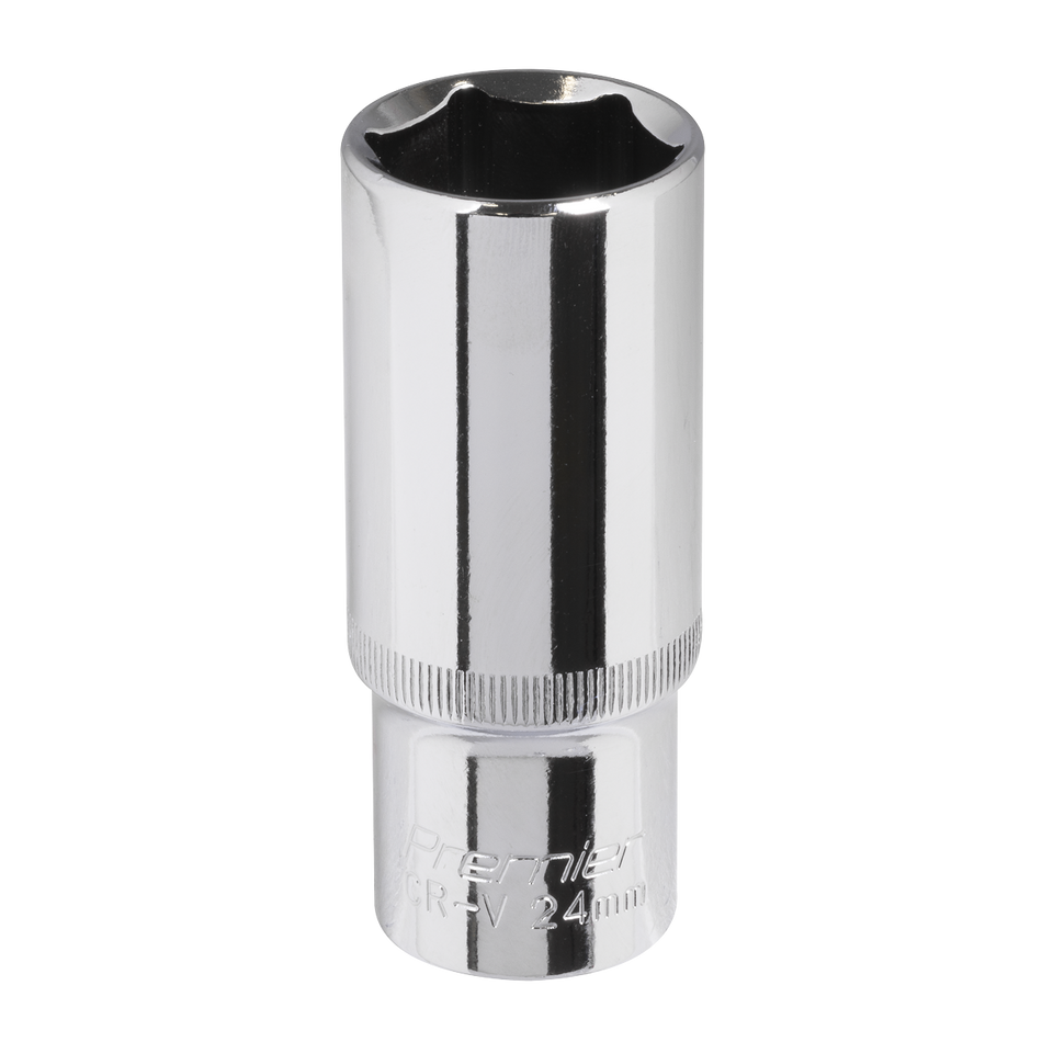 SP1224D Premier Fully Polished Deep Socket 1/2"Sq Drive 24mm