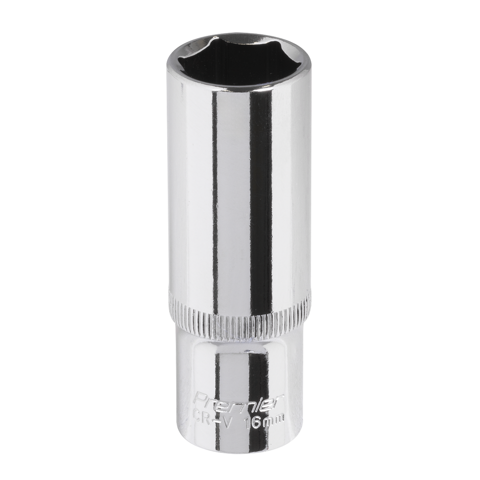 SP3816D Premier Fully Polished Deep Socket 3/8"Sq Drive 16mm
