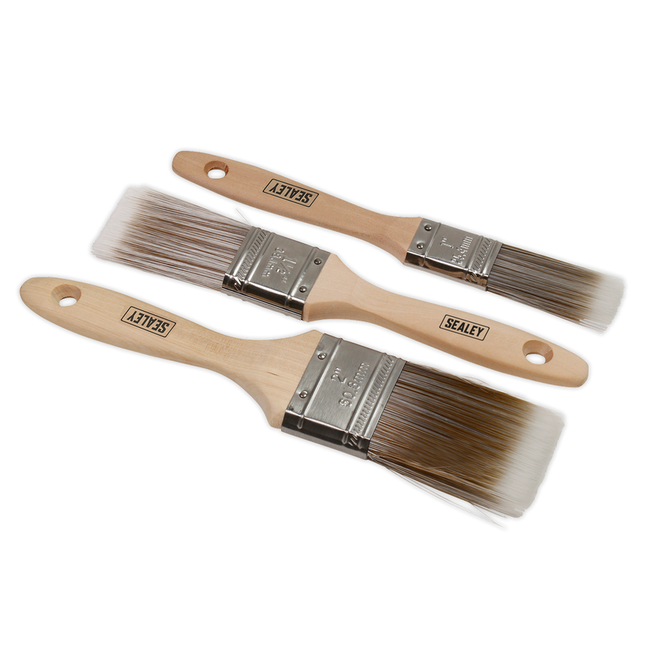 SPBS3W Wooden Handle Paint Brush Set 3pc