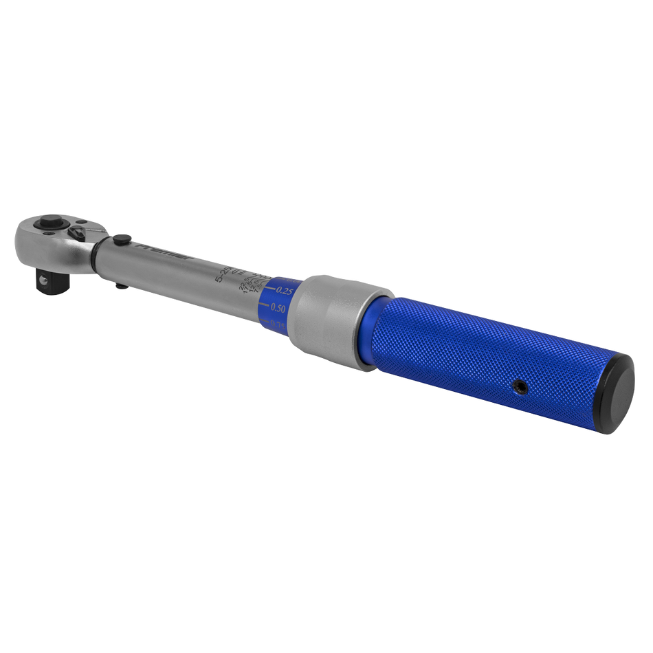 STW902 Premier Calibrated Micrometer Torque Wrench 3/8"Sq Drive 5-25Nm