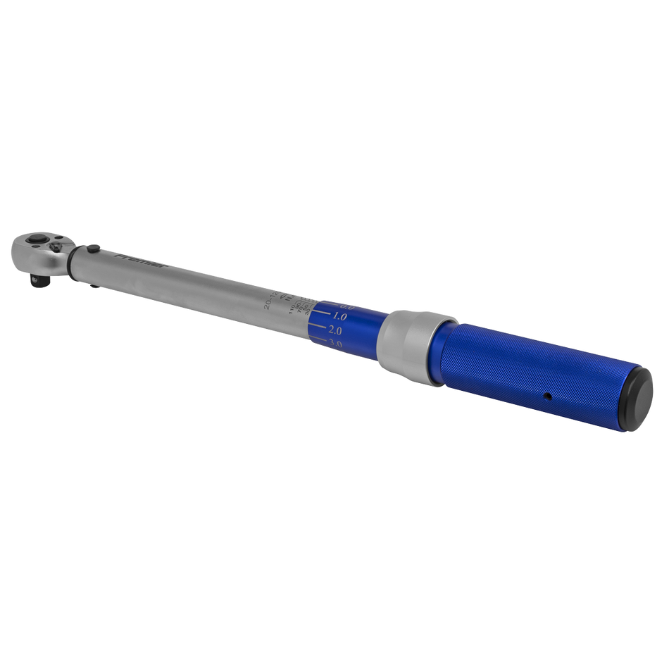 STW903 Premier Calibrated Micrometer Torque Wrench 3/8"Sq Drive 20-120Nm