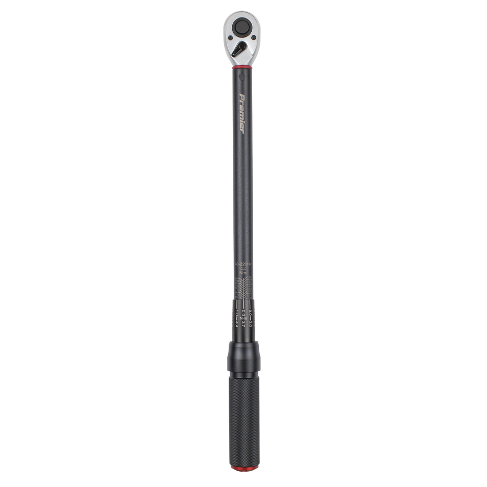 STW904B Torque Wrench Micrometer 1/2"Sq Drive Calibrated 40-220Nm - Premier Black