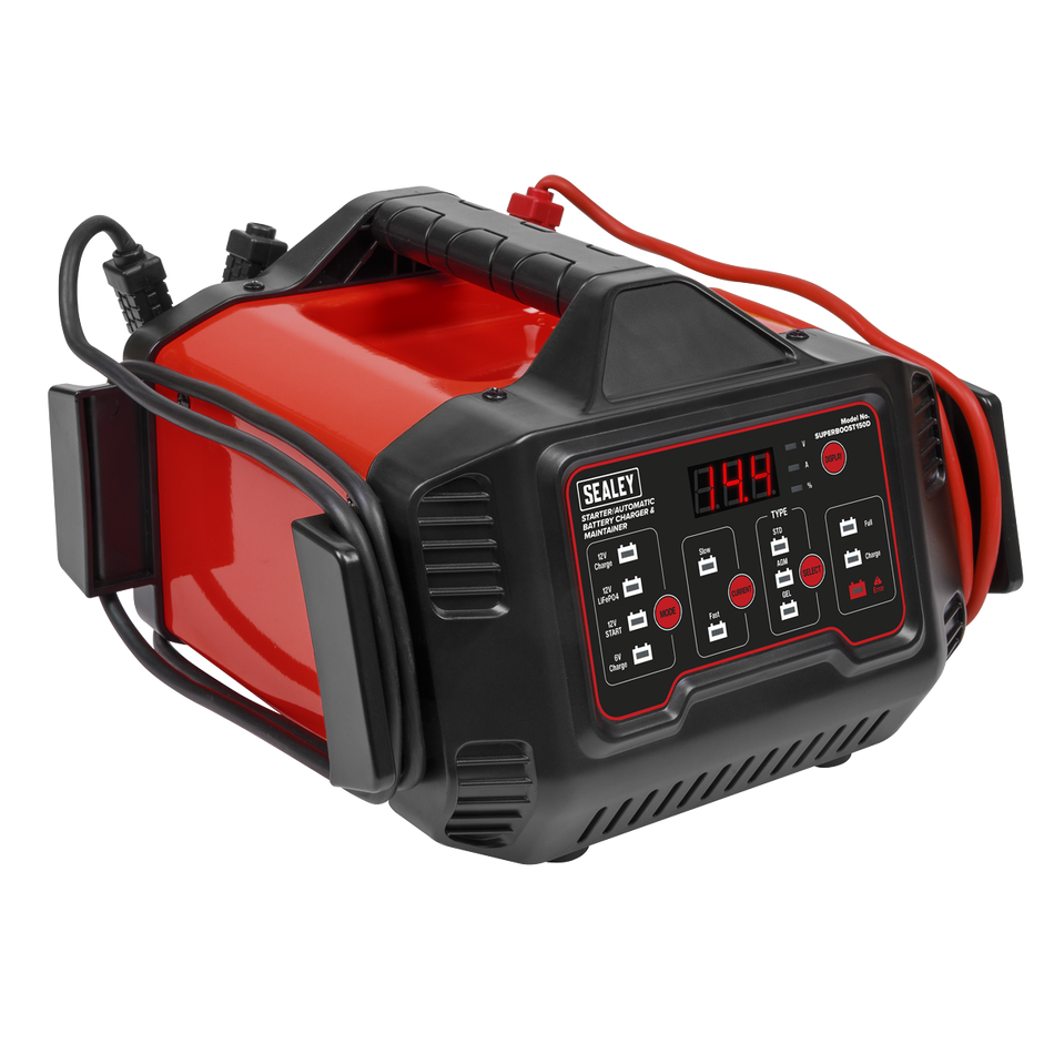 SUPERBOOST150D 6/12V Automatic Battery Charger & Maintainer 150A Starter/15A