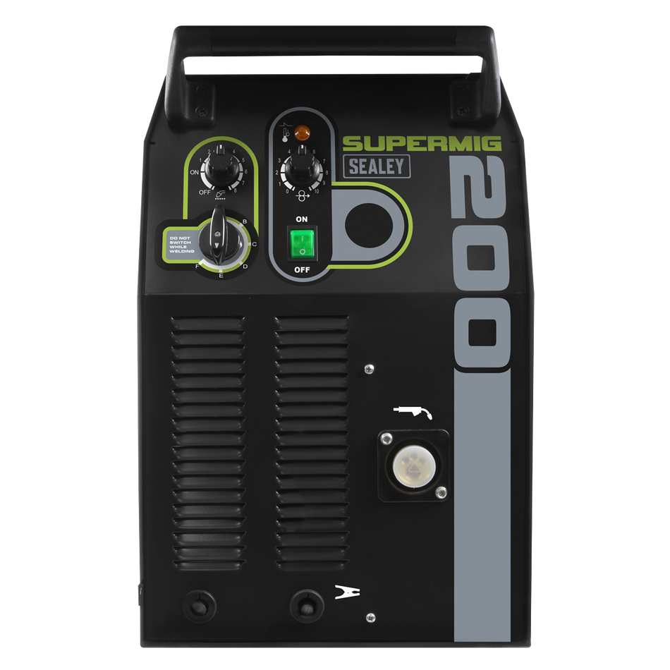 SUPERMIG200 Professional Gas/Gasless MIG Welder with Binzel Euro Torch 200A 230V