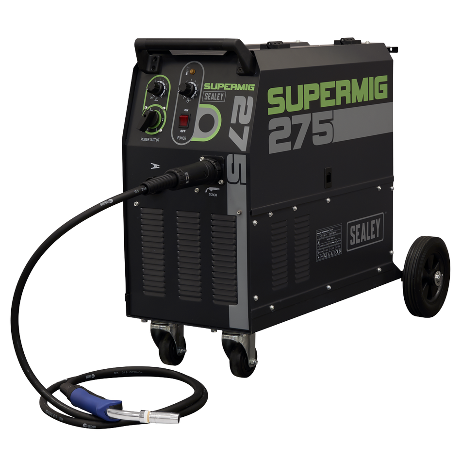 SUPERMIG275 Professional Gas/Gasless MIG Welder with Binzel Euro Torch 270A 230V
