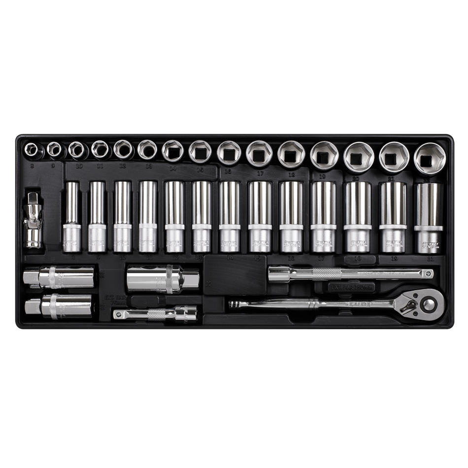 TBT20 Premier Socket Set with Tool Tray 3/8"Sq Drive 35pc