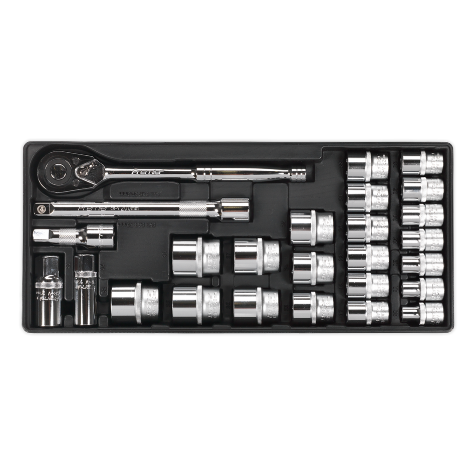 TBT21 Premier Socket Set with Tool Tray 1/2"Sq Drive 26pc