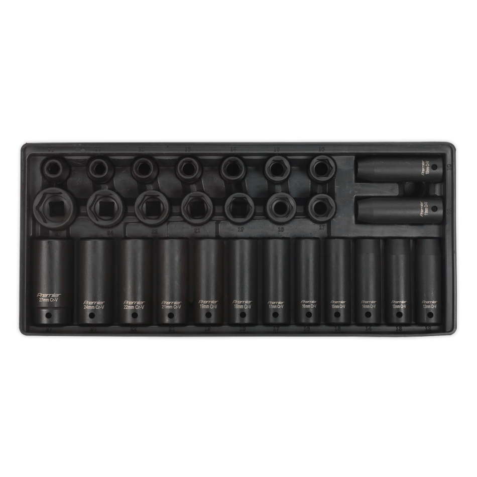 TBT24 Premier Impact Socket Set with Tool Tray 1/2"Sq Drive 28pc