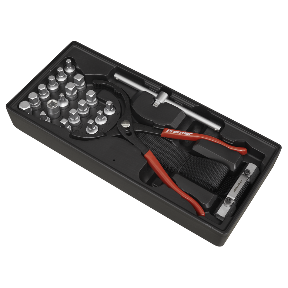 TBT28 Premier Oil Filter Wrench Pliers & Drain Key Set with Tool Tray 21pc