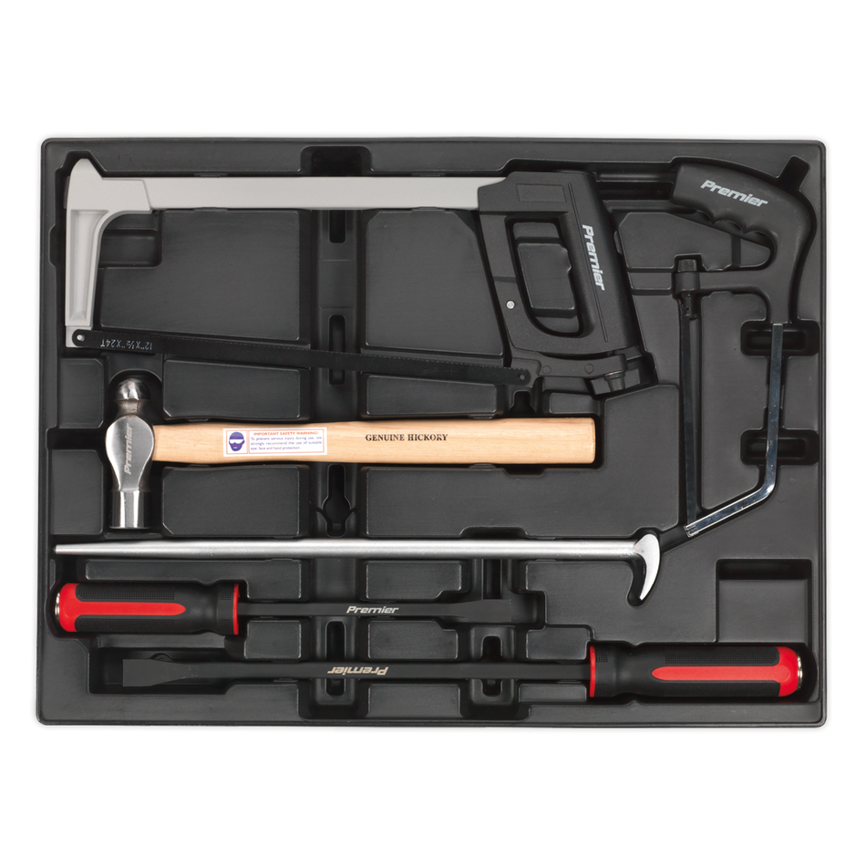 TBT30 Premier Pry Bar Hammer & Hacksaw Set with Tool Tray 6pc