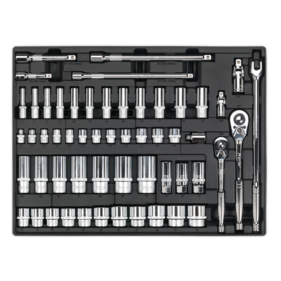TBT31 Premier Socket Set with Tool Tray 3/8" & 1/2"Sq Drive 55pc