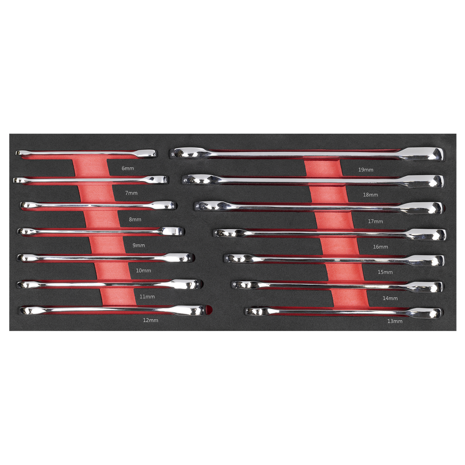 TBT49 Ratchet Spanner Set with Tool Tray 14pc