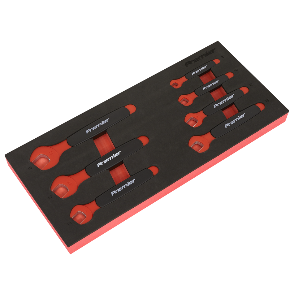 TBTE03 Premier Insulated Open-End Spanner Set with Tool Tray 7pc - VDE Approved