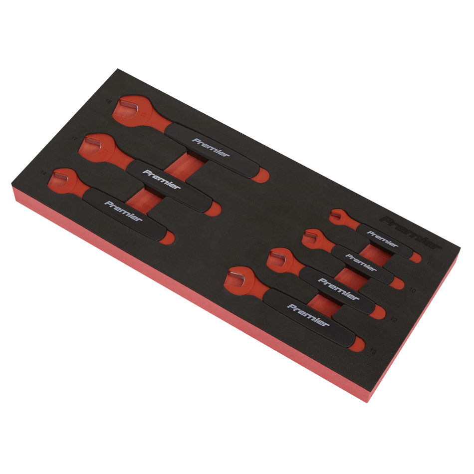 TBTE03 Premier Insulated Open-End Spanner Set with Tool Tray 7pc - VDE Approved