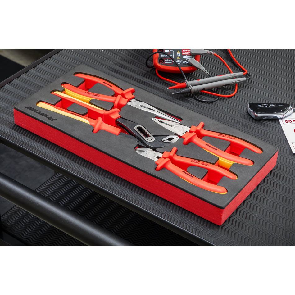 TBTE07 Premier Insulated Pliers Set with Tool Tray 4pc - VDE Approved