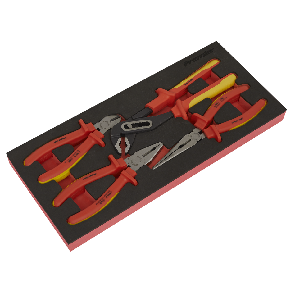 TBTE07 Premier Insulated Pliers Set with Tool Tray 4pc - VDE Approved