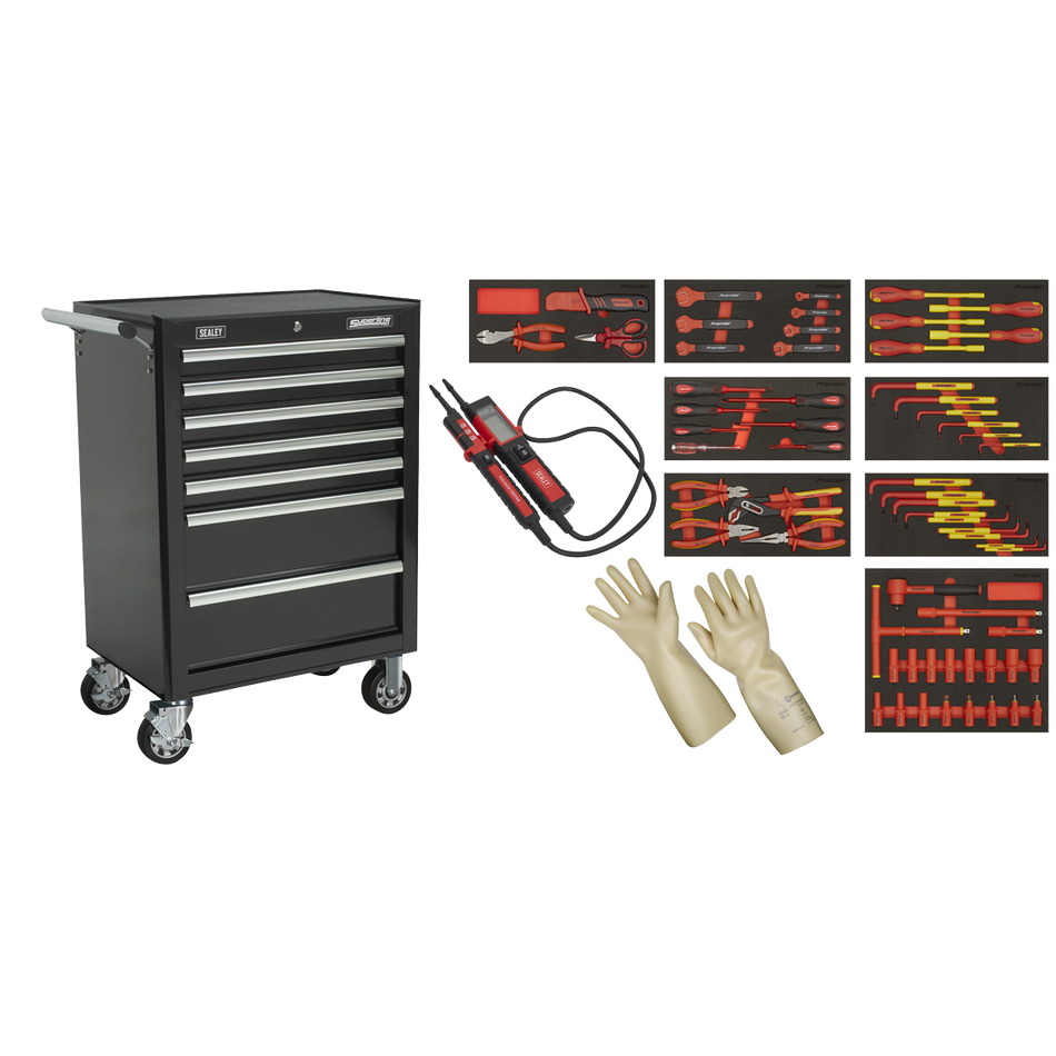 TBTECOMBO2 Insulated Tool Kit with 7 Drawer Rollcab 63pc