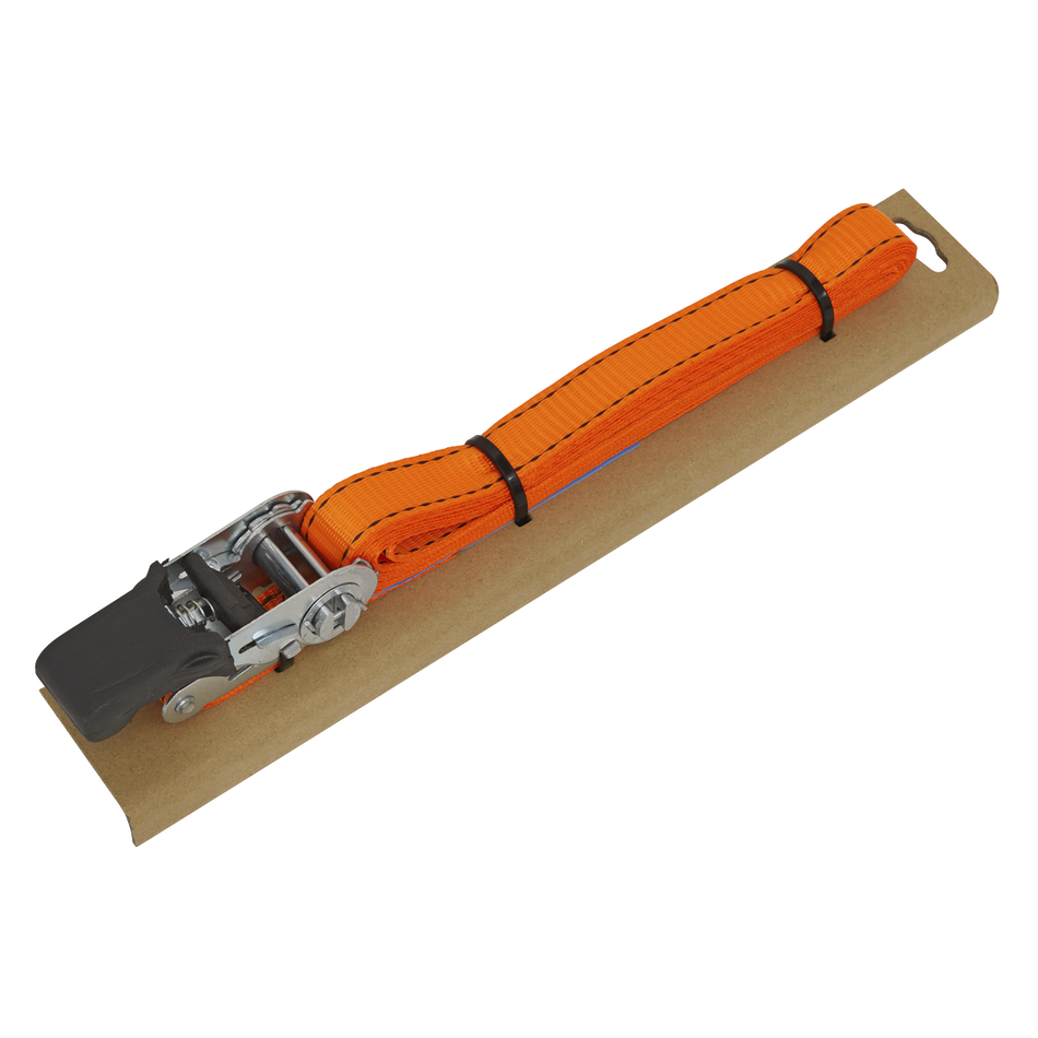 TD0635E Ratchet Strap Polyester Webbing with Corner Protector 25mm x 5m 600kg Breaking Strength