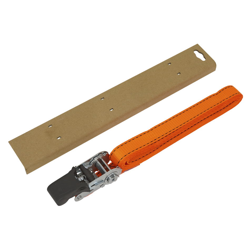 TD0635E Ratchet Strap Polyester Webbing with Corner Protector 25mm x 5m 600kg Breaking Strength