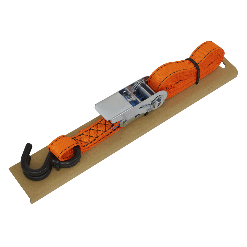 TD0635S Ratchet Strap Polyester Webbing S-Hook with Corner Protector 25mm x 5m 600kg Breaking Strength