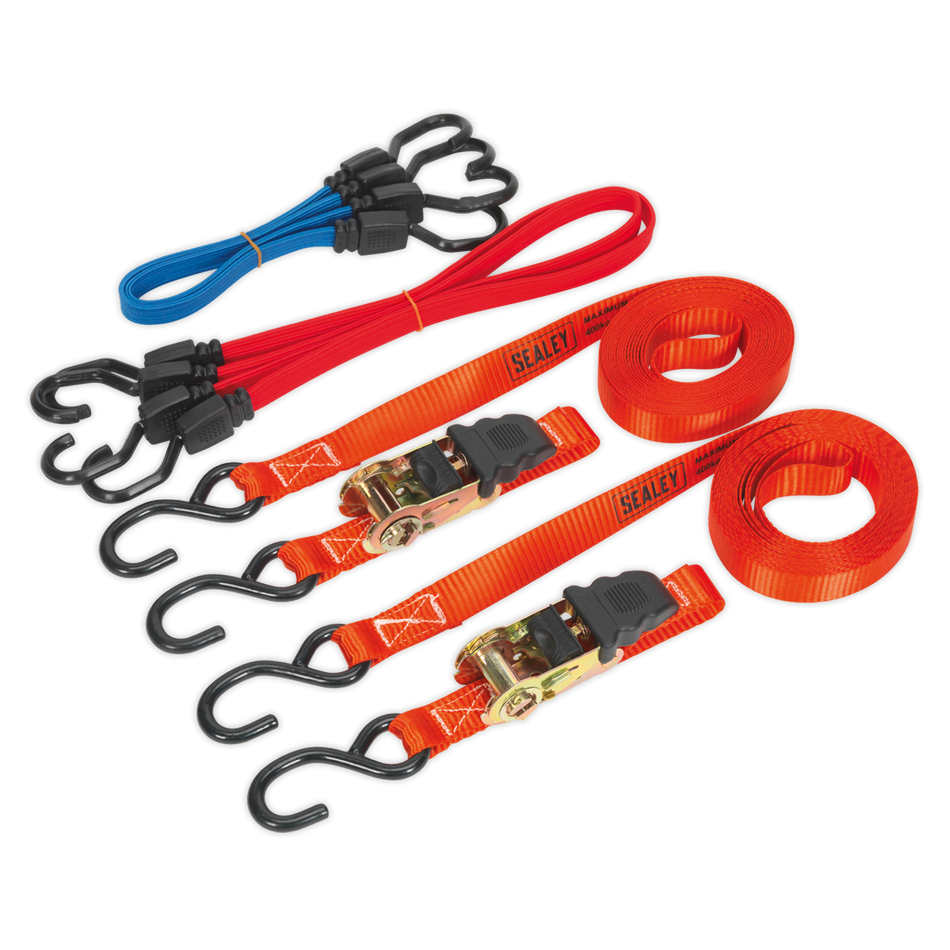 TD285SBD Ratchet Strap & Bungee Cord Set 6pc