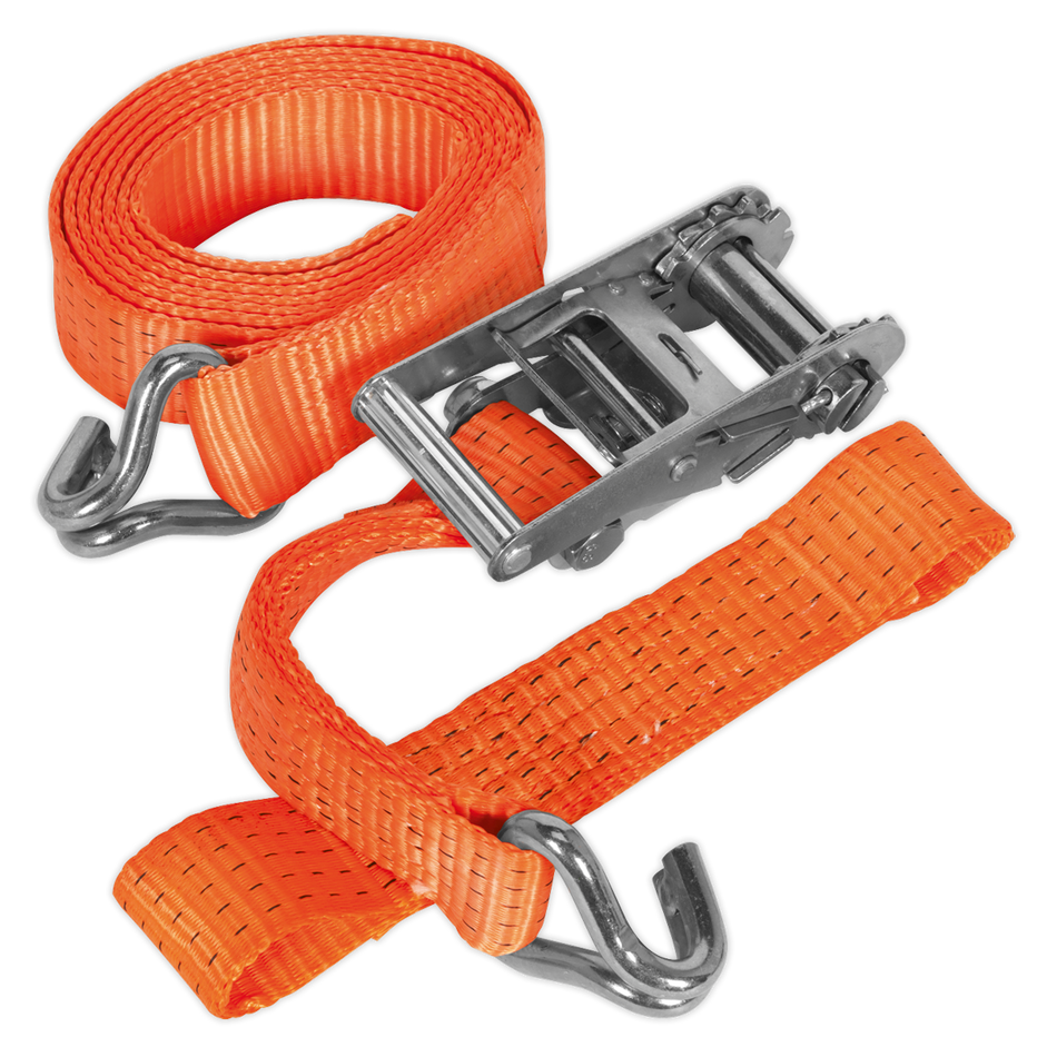 TDRWA Alloy Wheel Car Transporter Ratchet Strap 50mm x 3m 5000kg Breaking Strength