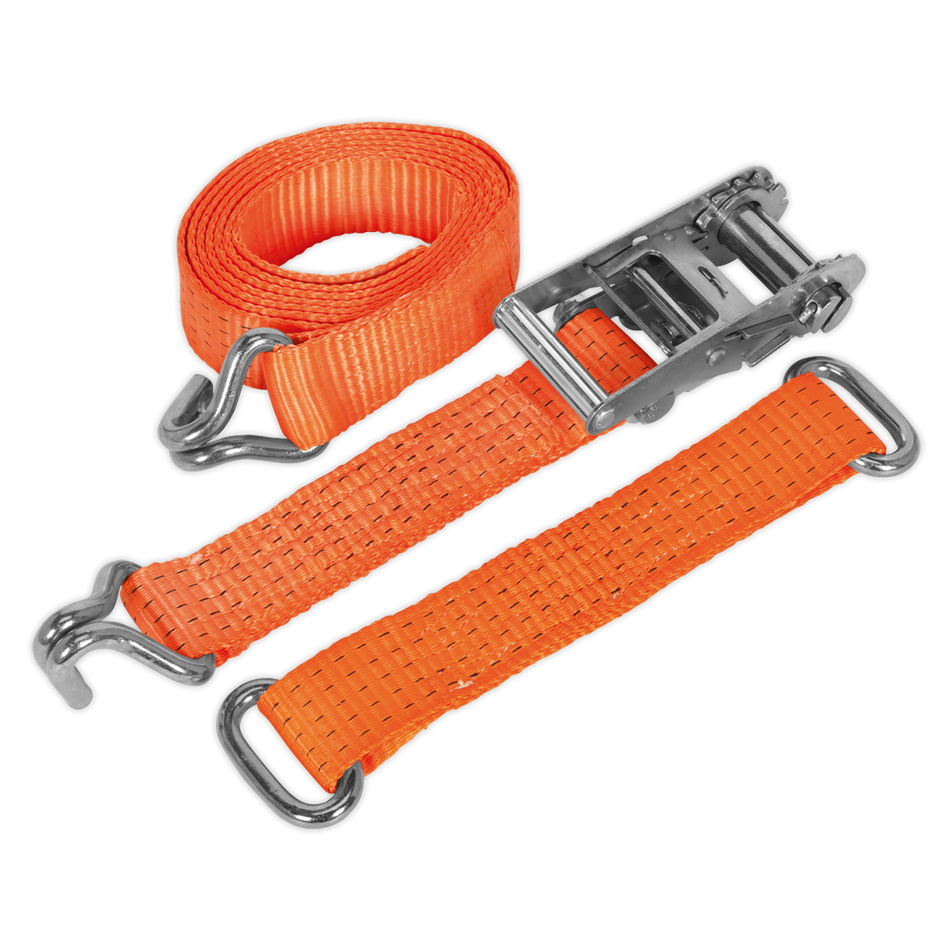 TDRWS Steel Wheel Car Transporter Ratchet Strap 50mm x 3m 4500kg Breaking Strength