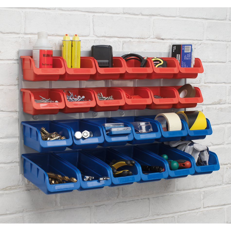 TPS132 Bin & Panel Combination 24 Bins - Red/Blue