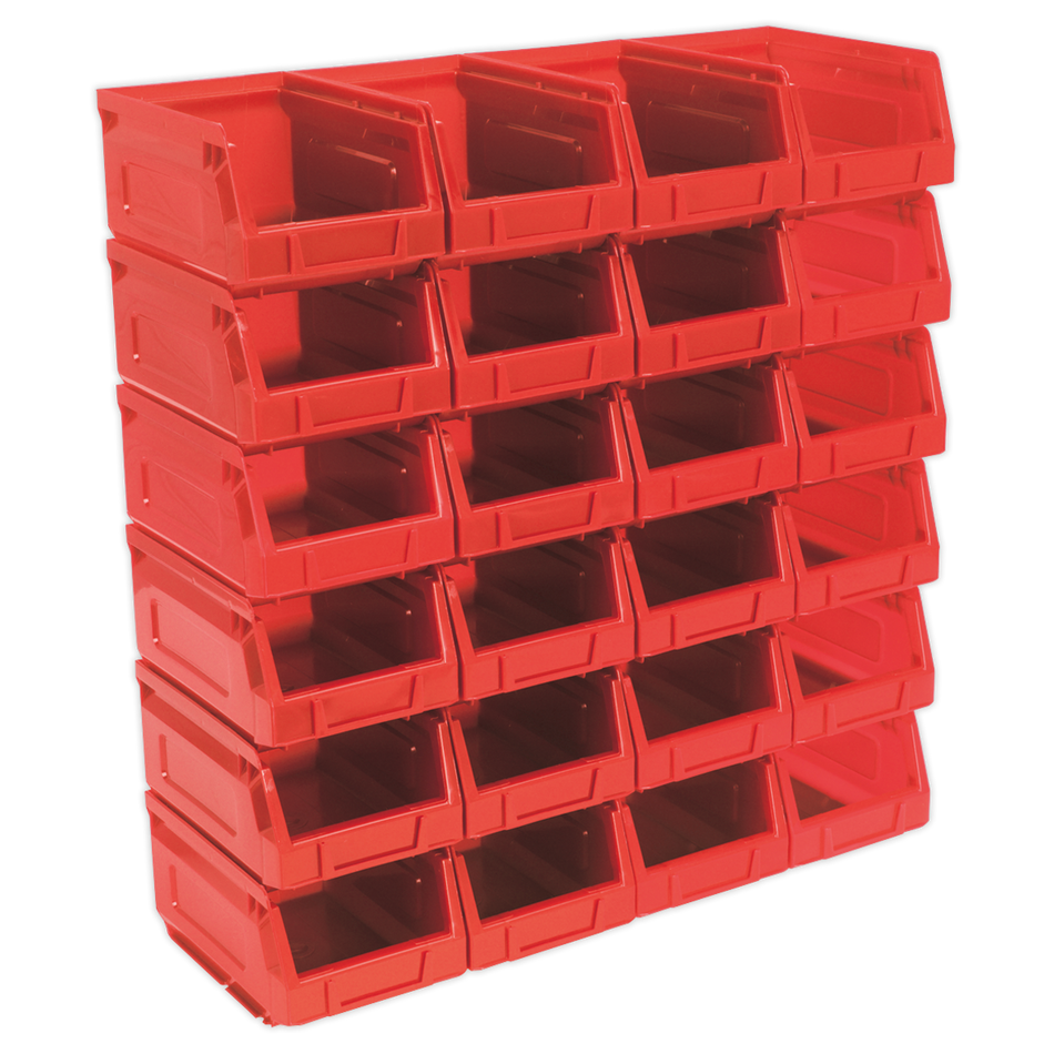 TPS224R Plastic Storage Bin 105 x 165 x 85mm Red - Pack of 24