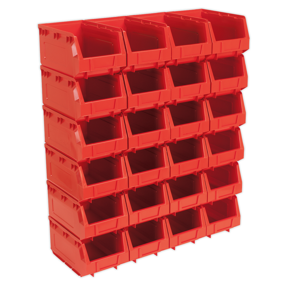 TPS324R Plastic Storage Bin 150 x 240 x 130mm Red - Pack of 24