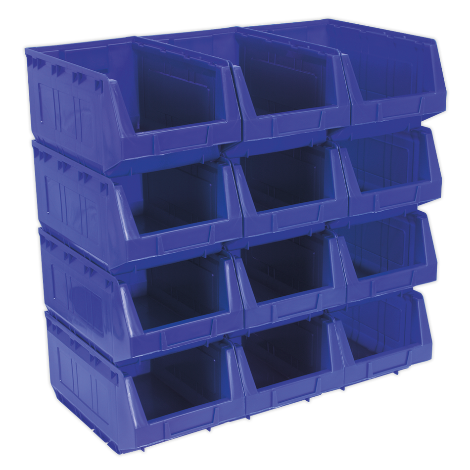 TPS412B Plastic Storage Bin 210 x 355 x 165mm Blue - Pack of 12