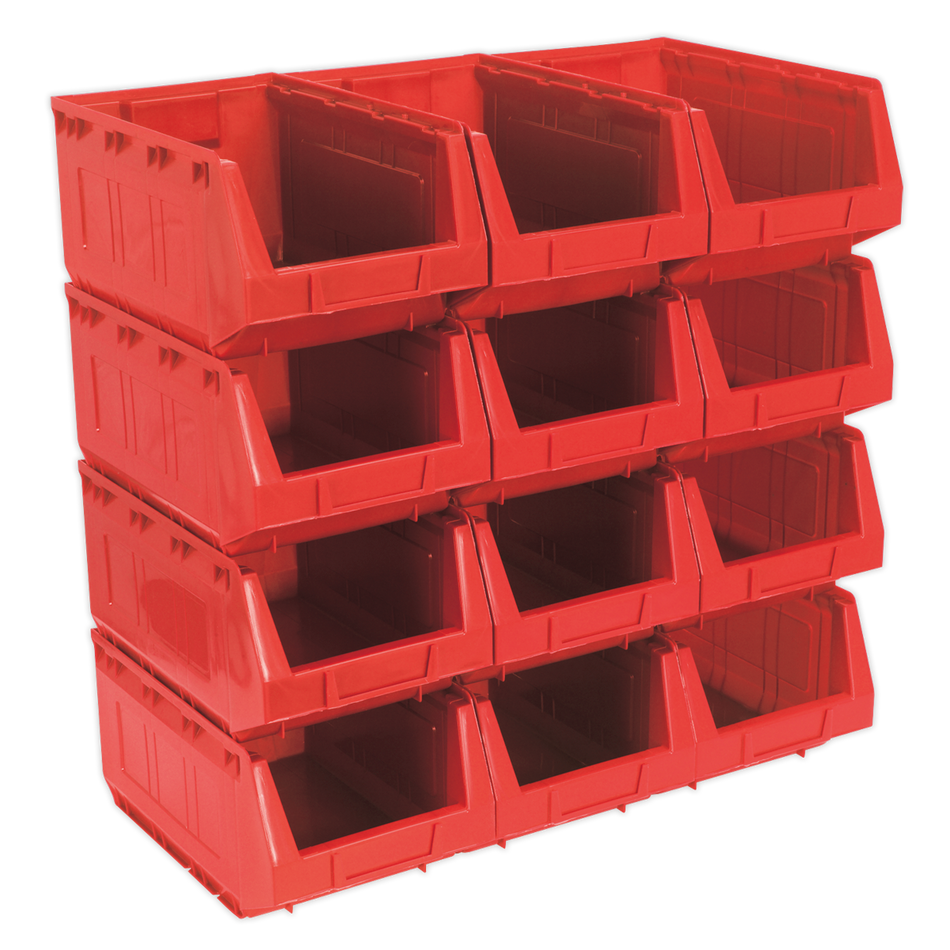 TPS412R Plastic Storage Bin 210 x 355 x 165mm Red - Pack of 12