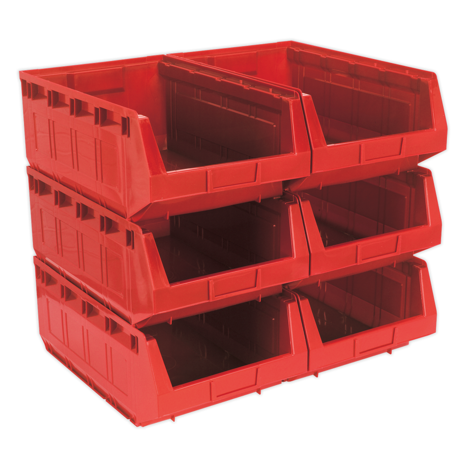 TPS56R Plastic Storage Bin 310 x 500 x 190mm Red - Pack of 6