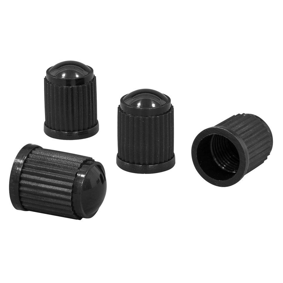 VCP4 Plastic Valve Caps 4pc - Black