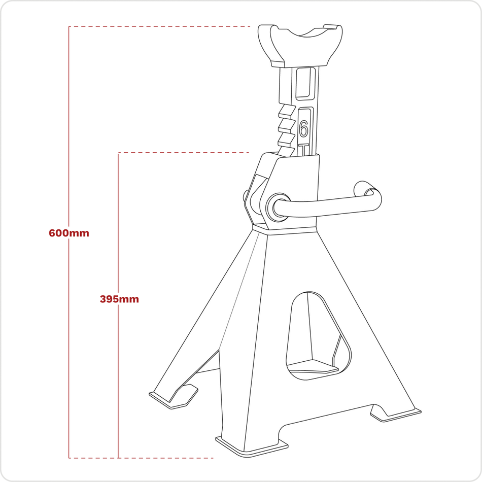 VS2006 Ratchet Type Axle Stands (Pair) 6 Tonne Capacity per Stand