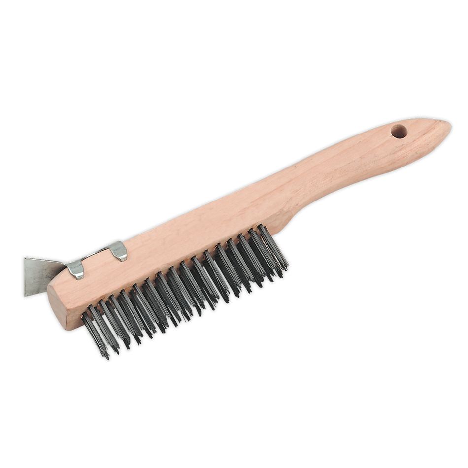 WB03 Wire Brush with Steel Fill & Scraper 260mm