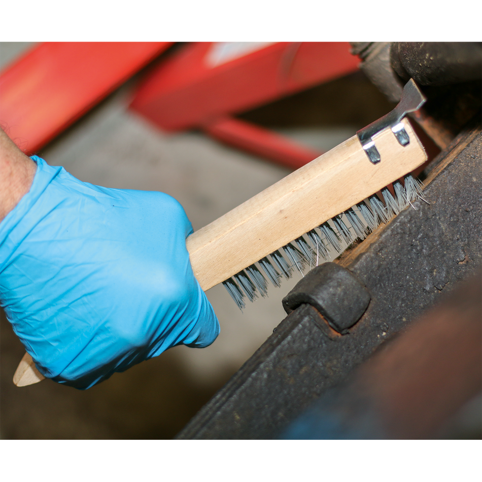WB03 Wire Brush with Steel Fill & Scraper 260mm