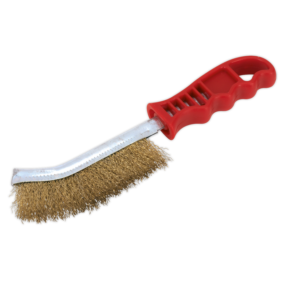 WB05/R Wire Brush Brassed Steel Plastic Handle