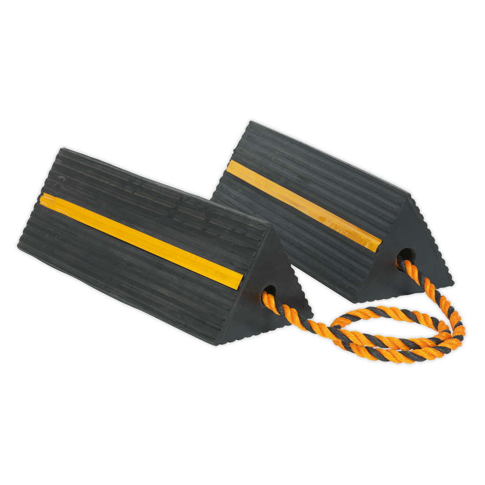 WC11 Heavy-Duty Rubber Wheel Chocks - Pair