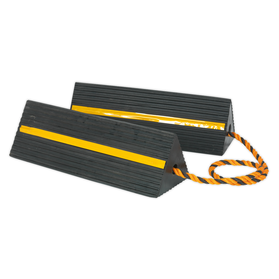 WC11 Heavy-Duty Rubber Wheel Chocks - Pair