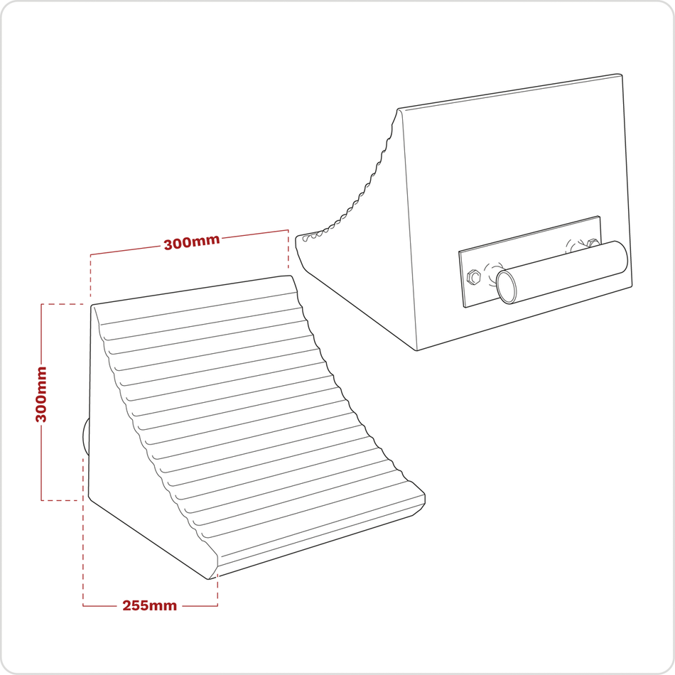 WC12 Heavy-Duty Rubber Wheel Chock - Single