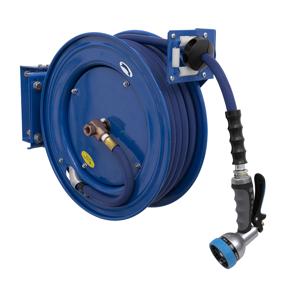 WHR1512 Heavy-Duty Retractable Water Hose Reel 15m 13mm ID Rubber Hose