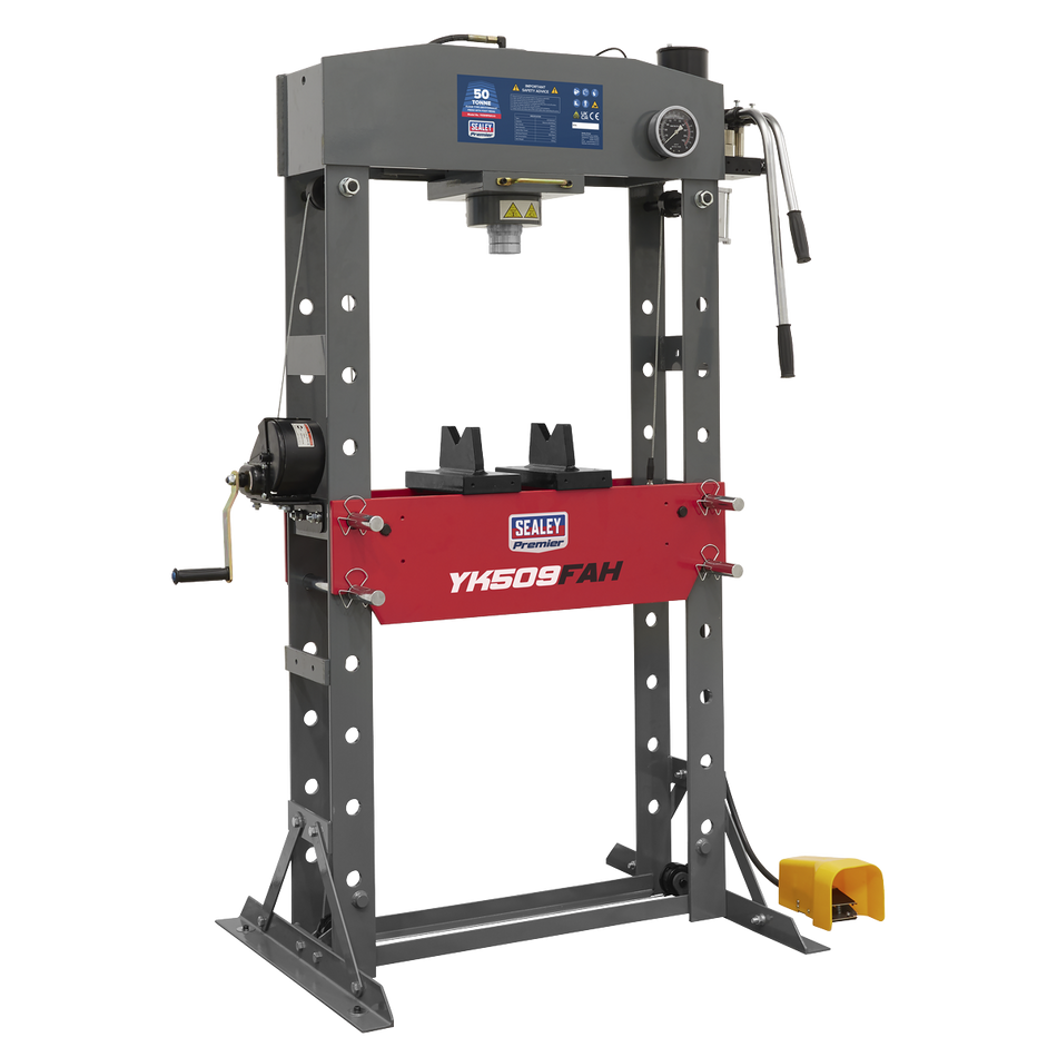 YK509FAH Premier Air/Hydraulic Floor Type Press with Foot Pedal 50 Tonne