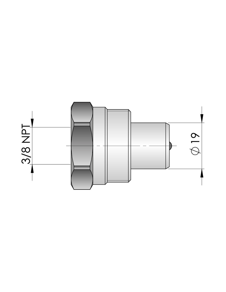 12T Hydraulic Cylinder - Aluminium GO1050