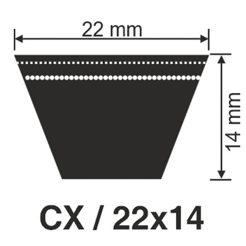 CX62 X'tra Cogged Raw Edge V-Belt
